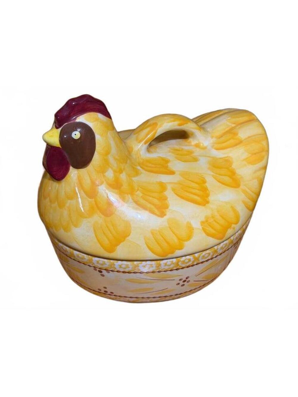 Temp-tations Old World 1.5QT Ceramic Hen Covered Casserole Dish